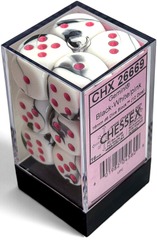 Chessex - Gemini Black-White/Pink 12D6 16mm - CHX26669